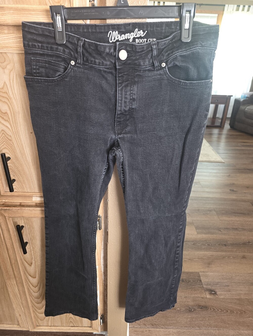 Wrangler Boot Cut Jeans in Washed Black